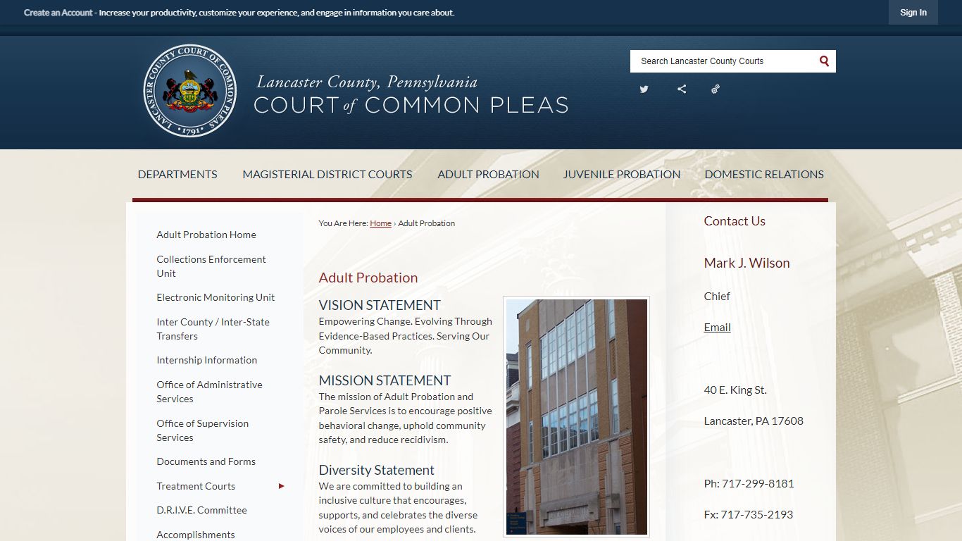 Adult Probation | Lancaster County Courts, PA - Official Website