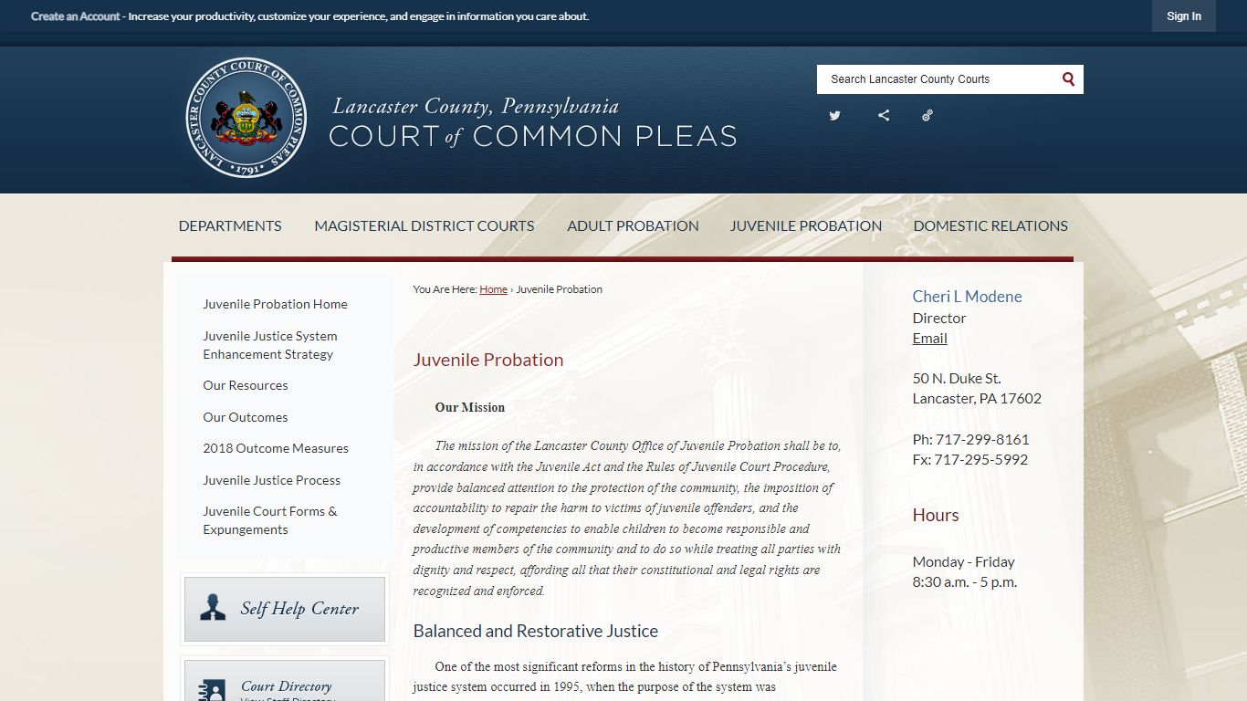 Juvenile Probation | Lancaster County Courts, PA - Official Website